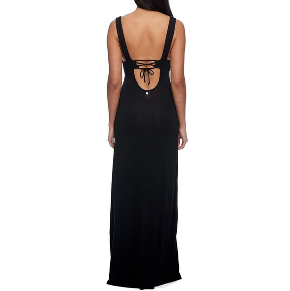 Skye Swimwear Dresses & Skirts - SKYE Annabella Maxi Dress Black Jersey Lace Up Back Stretch Medium